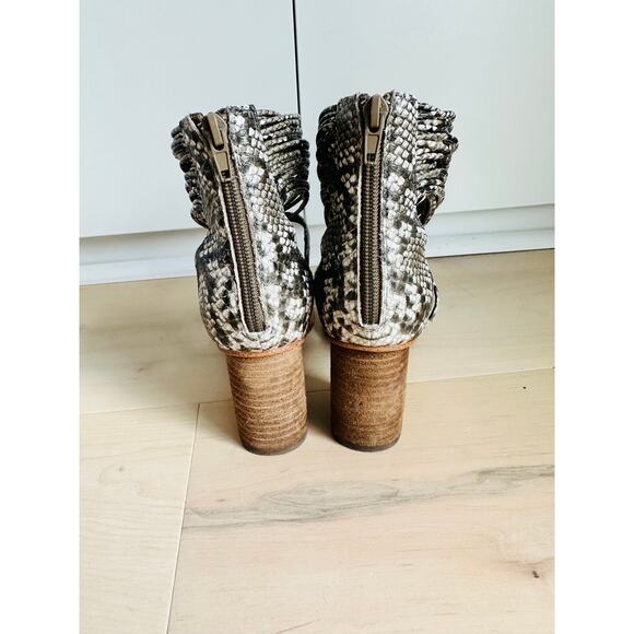 Womens Heels Size 6 Snake Print Block Heel Free People X Jeffrey Campbell Summer - Picture 6 of 6